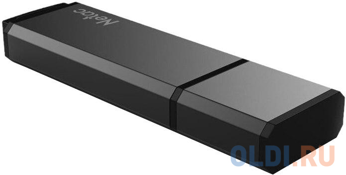 Флеш Диск Netac U351 128Gb <NT03U351N-128G-20BK>, USB2.0, с колпачком, металлическая чёрная