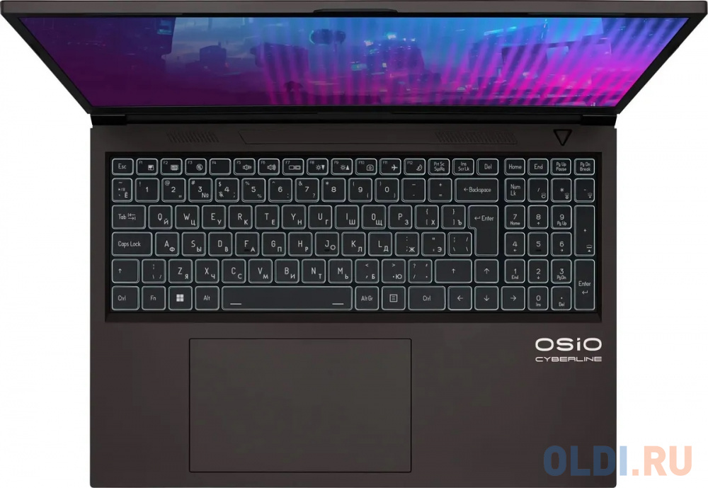 Ноутбук Osio CyberLine C160i-001 Core i5 12600H 16Gb SSD512Gb NVIDIA GeForce RTX 3050 6Gb 16" IPS WUXGA (1920x1200) noOS brown WiFi BT Cam 3410mA в Москвe