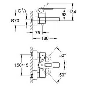 Смеситель для ванны Grohe Quadra (32638LS0)