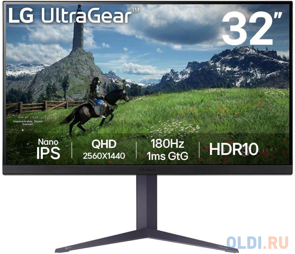 Монитор LG 31.5" UltraGear 32GS85Q-B черный IPS LED 16:9 HDMI матовая HAS 350cd 178гр/178гр 2560x1440 180Hz FreeSync DP 2K USB 7.5кг