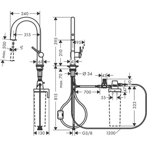 Смеситель для кухни Hansgrohe Aqittura M91 с подключением фильтра, матовый черный (76803670) в Москвe