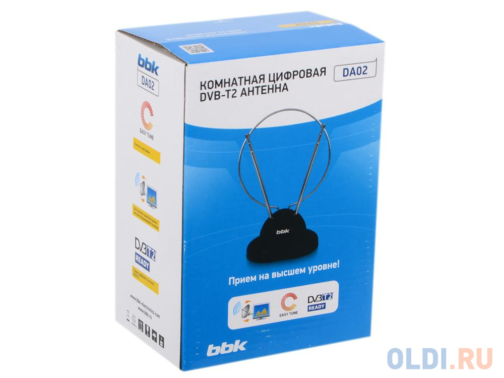 Телевизионная антенна BBK DA02 Комнатная цифровая DVB-T антенна, черный