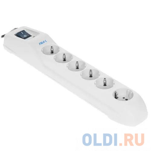 Сетевой фильтр Pilot L GP 6 розеток (5 евро + 1GP) 10 м/ Surge protector Pilot L GP 6 outlets (5 EUR + 1GP) 10 m white в Москвe