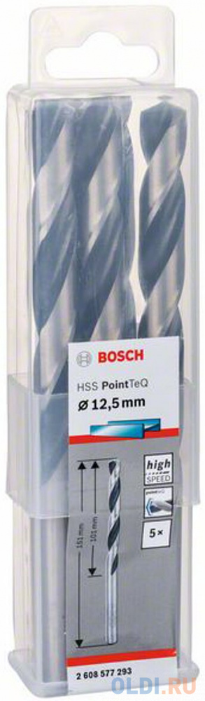 5 HSS PointTeQ сверл 12.5 мм 2608577293 BOSCH, шт