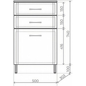 Комод Style line Эко Стандарт 50х30 три ящика, белый (4650134473421) в Москвe