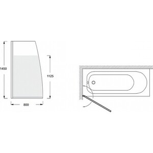 Шторка для ванны Jacob Delafon Serenity 80х145 матовая, серебро (E4933-GA)