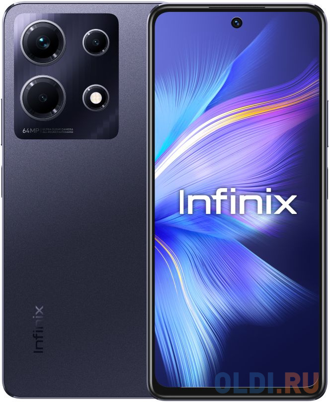 Смартфон Infinix X6833B Note 30 256Gb 8Gb черный моноблок 3G 4G 2Sim 6.78&quot; 1080x2460 Android 13 64Mpix 802.11 a/b/g/n/ac NFC GPS GSM900/1800 GSM1