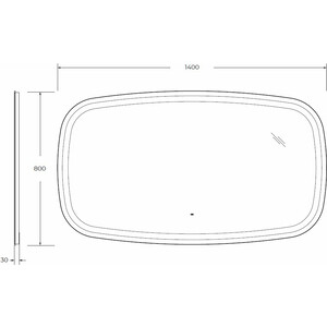 Зеркало Cezares Molveno 140х80 с подсветкой, датчик движения (CZR-SPC-MOLVENO-1400-800-MOV) в Москвe