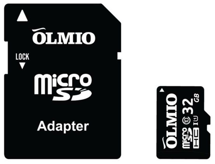 Карта памяти OLMIO microSDHC 32GB Class 10 UHS-I c адаптером в Москвe