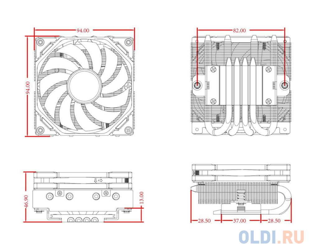 Устройство охлаждения(кулер) ID-Cooling IS-40-XT Soc-AM5/AM4/1151/1200/1700 черный 4-pin 14-35.2dB Al+Cu 100W 290gr Ret (IS-40-XT BLACK)