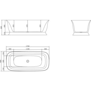 Акриловая ванна BelBagno 170x80 слив-перелив хром (BB400-1700-800)