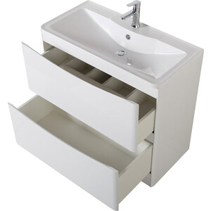 Тумба с раковиной BelBagno Acqua 90 bianco lucido напольная (ACQUA-900-2C-PIA-BL, BB900/455-LV-MR-ALR)