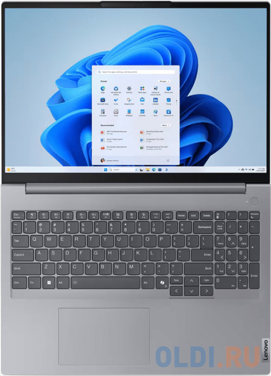 Ноутбук Lenovo Thinkbook 16 G7 IML Core Ultra 7 155H 8Gb SSD512Gb Intel Arc 16" IPS WUXGA (1920x1200) noOS grey WiFi BT Cam Bag (21MS000NGQ)