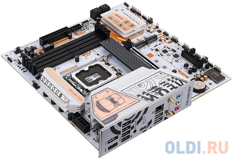 Материнская плата Colorful COLORFIRE B760M-MEOW WIFI D5 ORANGE Z760 LGA1700 4xDDR5 1xPCIEx16 1xPCIEx4 3xM.2 2xTypeC 3xUSB3.2Gen1 5xUSB2.0 4xSATA3.0 2. в Москвe