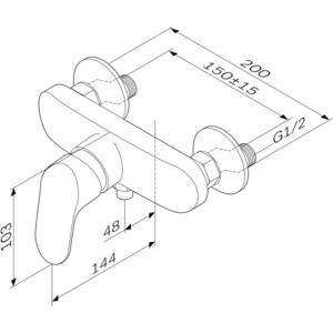 Смеситель для душа Am.Pm Like с душевым гарнитуром, хром (F8020016, F0780200)