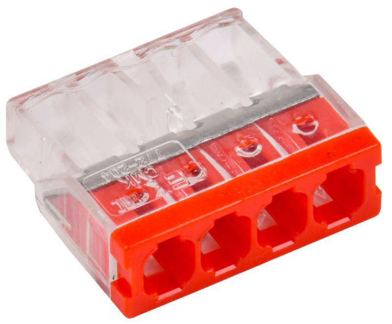 Клемма монтажная IEK СМК 772-204 4x0,5 - 2,5 мм², 4 шт., красный (UKZ30-204-004)