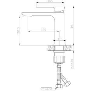 Смеситель для раковины Orange Lutz черный (M04-021b) в Москвe