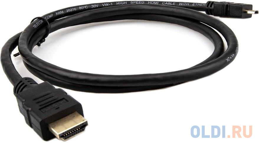 Кабель HDMI-19M --- MicroHDMI-19M ver 2.0+3D/Ethernet,1m Telecom <TCG206-1M> в Москвe