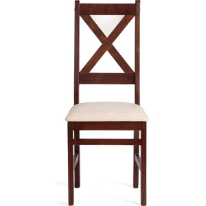 Стул TetChair CROSSMAN, NEW, Многослойный березовый шпон, 41х40х100 см, cappuchino / велюр бежевый (21625)