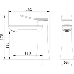 Смеситель для раковины Grossman Advans черный матовый (510.K35.09.210) в Москвe