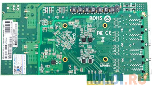 LRES2008PT PCIe 2.1 x4, Intel i350, 8*RJ45 1G NIC Card, Dual Slot (302359)