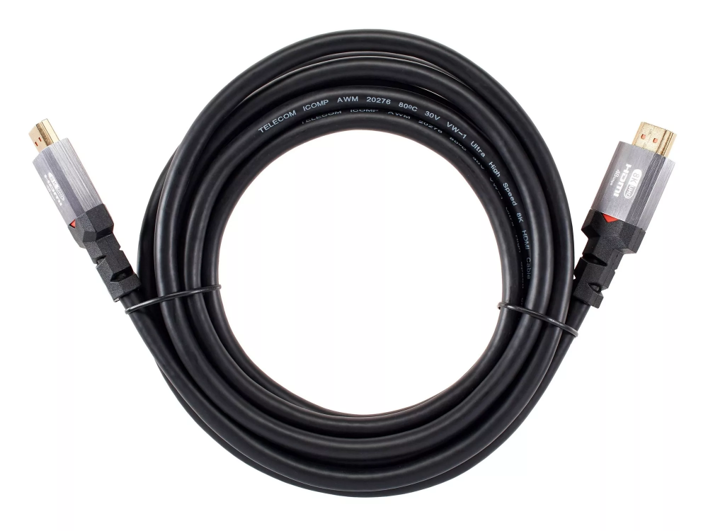 Кабель HDMI(19M)-HDMI(19M) v2.1, ферритовый фильтр, 3 м, черный Telecom (TCG365-3M)