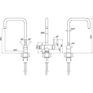 Смеситель для кухни Paulmark Wetter под фильтр, нержавеющая сталь (We213030-SS)