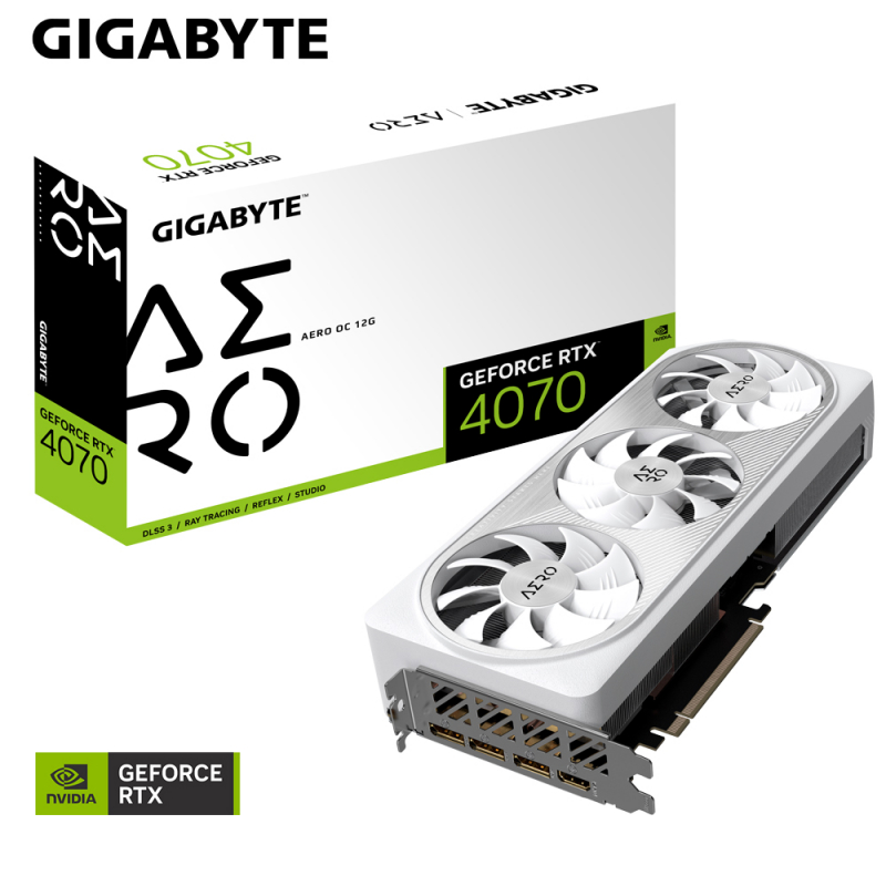 Видеокарта GIGABYTE GeForce RTX 4070 AERO OC 12G (GV-N4070AERO OC-12GD) в Москвe