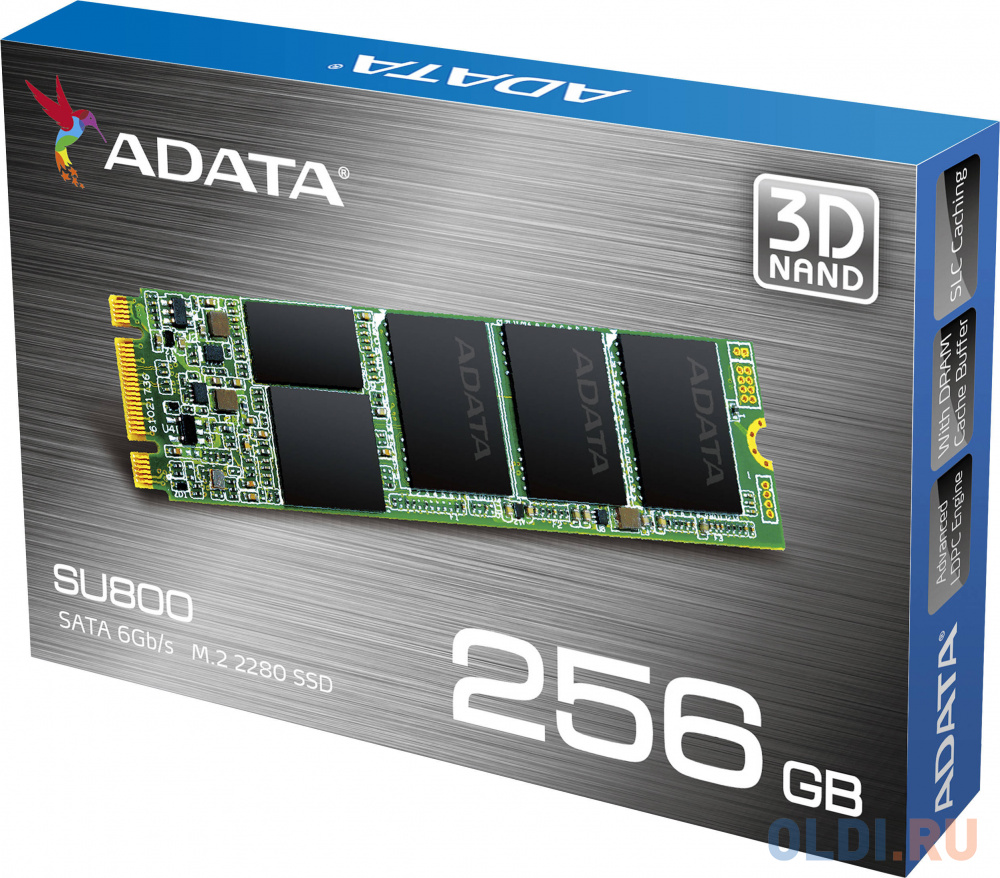 Твердотельный накопитель SSD M.2 256 Gb A-Data Ultimate SU800 Read 560Mb/s Write 520Mb/s 3D NAND TLC ASU800NS38-256GT-C в Москвe