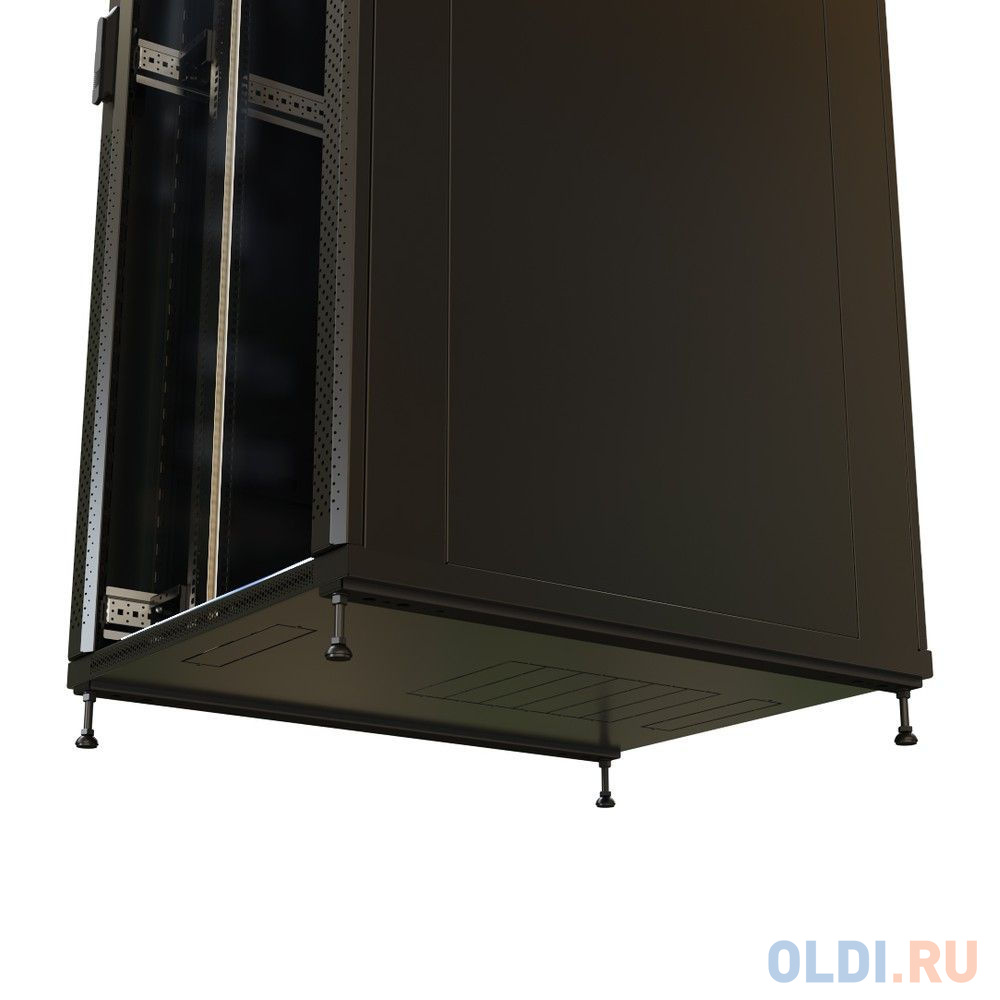 WRline WR-TT-3282-AS-RAL9004 Шкаф напольный 32U, 1610x800х1200 мм (ВхШхГ),  передняя стеклянная дверь со стальными перфорированными боковинами, задняя