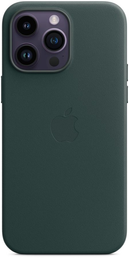 Чехол-накладка Apple Leather Case with MagSafe для смартфона Apple iPhone 14 Pro Max, натуральная кожа, темно-зеленый (MPPN3FE/A)