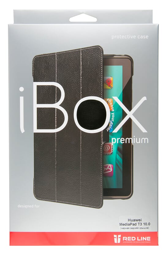 Чехол-книжка Red Line iBox Premium для планшета Huawei MediaPad T3 10.0 кожа, черный (УТ000013732)