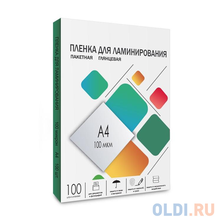 Пленка для ламинирования A4, 216х303 (100 мкм) глянцевая 100шт, ГЕЛЕОС [LPA4-100]