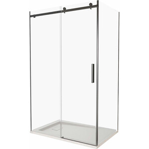 Душевой уголок Good Door Galaxy WTW+SP 110x70 с поддоном, прозрачный, черный