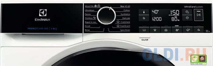 Стиральная машина Electrolux PerfectCare 800 EW8FN148B пан.англ. класс: A загр.фронтальная макс.:8кг белый