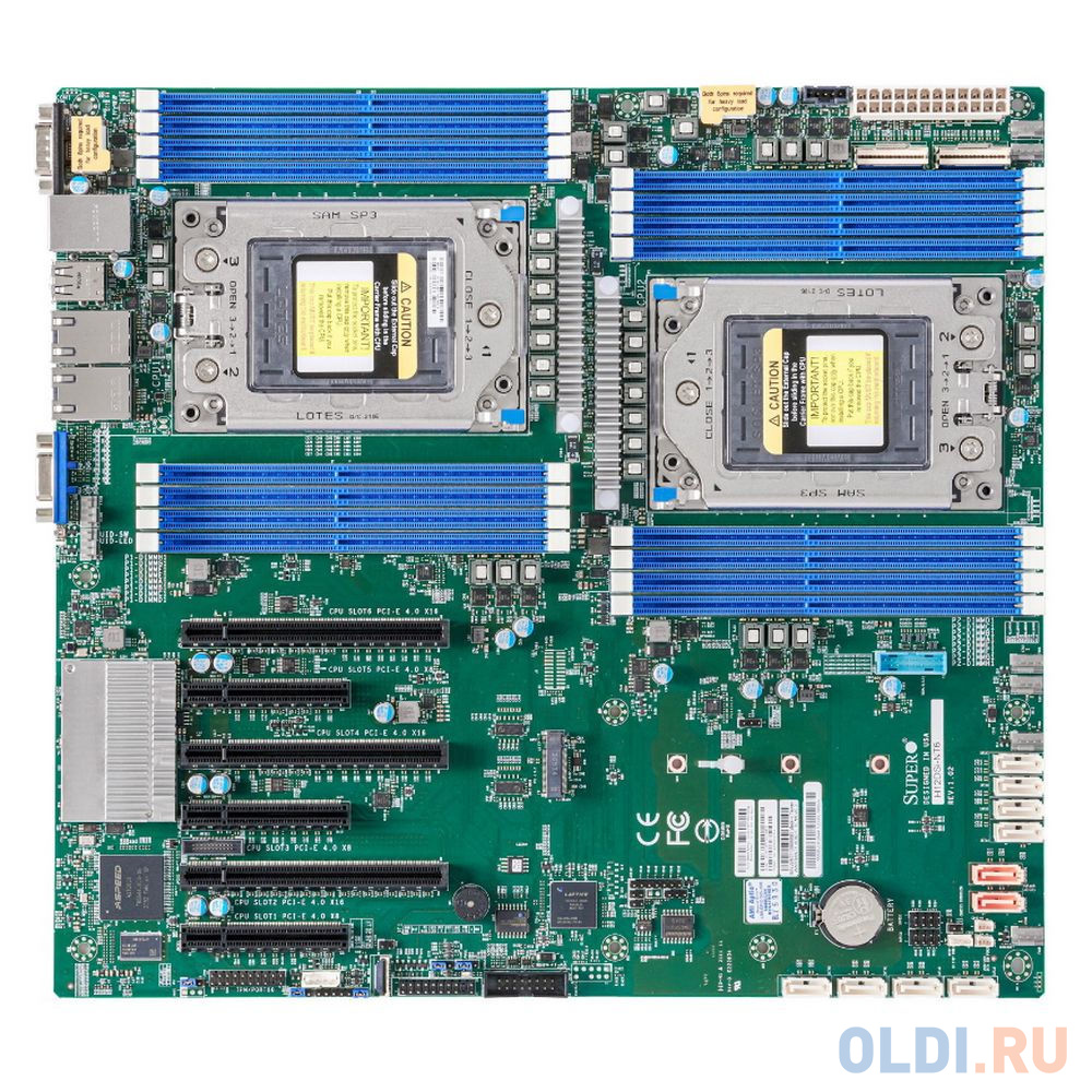 Материнская плата SuperMicro MBD-H12DSI-NT6-B Dual AMD EPYC™ 7003/7002 Series Processors,4TB Registered ECC DDR4 3200MHz SDRAM in 16 DIMMs,10 SATA3, 2