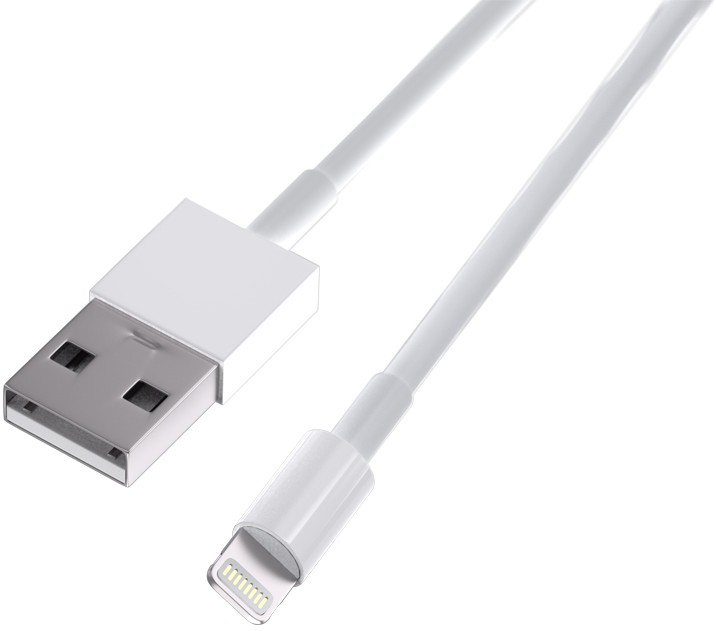 Кабель-переходник (адаптер) USB-Lightning 8-pin, 2А, 1 м, белый, Ritmix RCC-122 (00000471011)