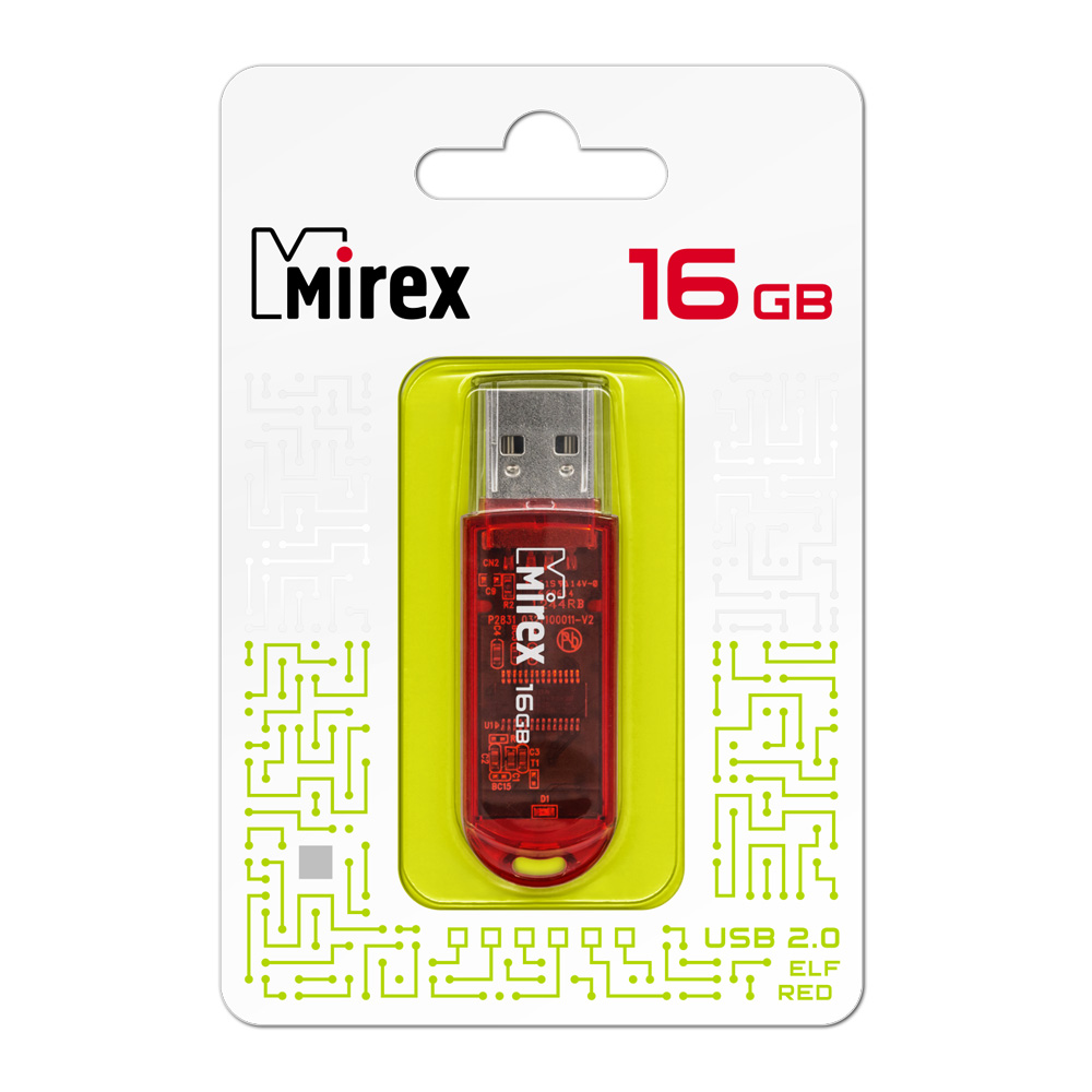 Флешка Mirex 13600-FMURDE16 16GB Elf USB 2.0 Красный в Москвe