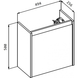 Тумба с раковиной BelBagno Kraft Mini 50 правая, Pino Pasadena (KRAFT MINI-500/260-1A-SO-PP-R, 7045-KL)