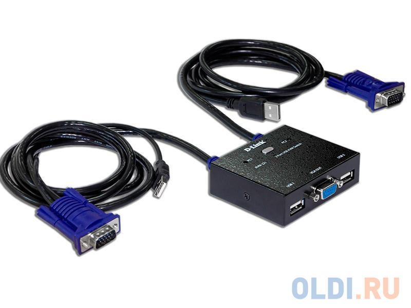 KVM-переключатель D-Link KVM-221/C1A 2-портовый KVM-переключатель