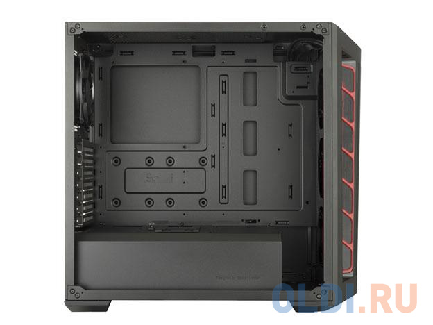 Cooler Master MasterBox MB511, 2xUSB3.0, 1x120 Fan, w/o PSU, Black, Red Trim, Mesh Front Panel, ATX