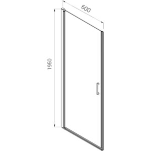 Душевая дверь Vincea Alpha VDP-3AL 60х195 рифленая, хром (VDP-3AL600MT)