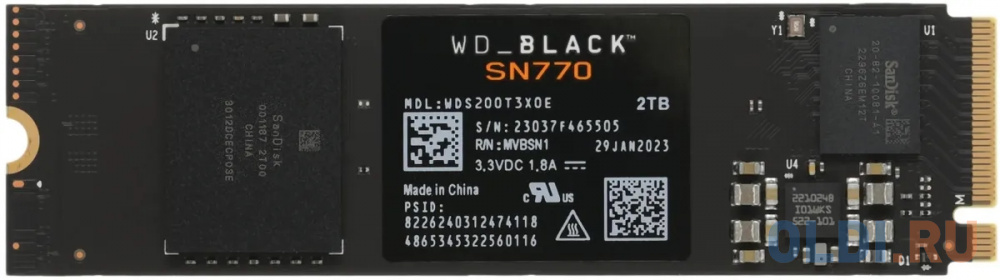 SSD жесткий диск M.2 2280 2TB BLACK WDS200T3X0E WDC