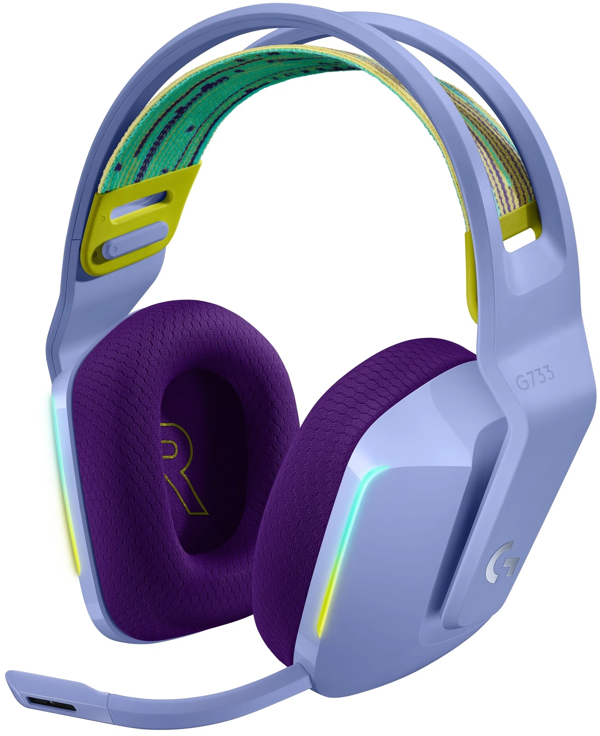 Наушники Logitech Wireless Headset G733  LightSpeed RGB Gaming Lilac 981-000890