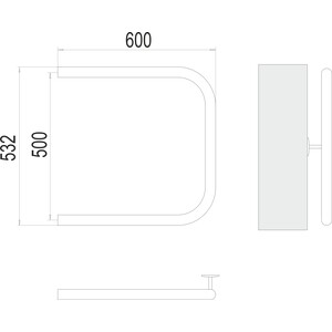 Полотенцесушитель водяной Terminus П-образный 500х600 без крепления (4620768881381) в Москвe