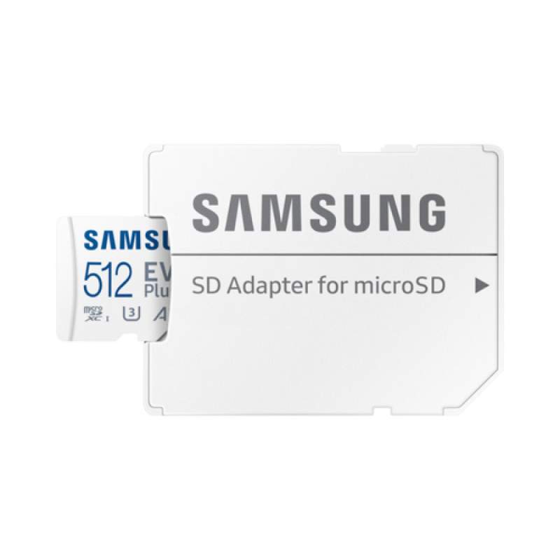 Карта памяти 512Gb - Samsung EVO Plus Micro Secure Digital XC UHS-I U3 MB-MC512SA/EU с переходником под SD