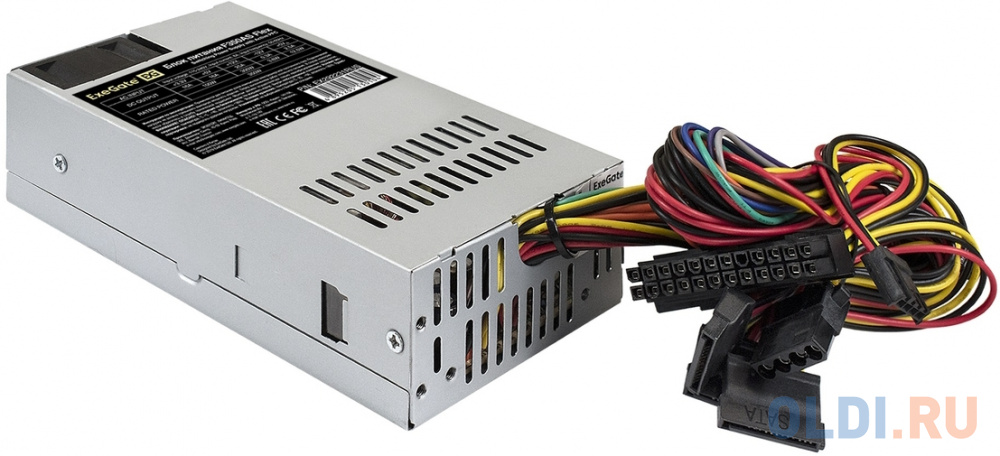 Блок питания 350W ExeGate F350AS (Flex ATX, for ITX case, APFC, КПД 80% (80 PLUS), 4cm fan, 24pin, (4+4)pin, PCI-E, 3xSATA, 2xIDE)