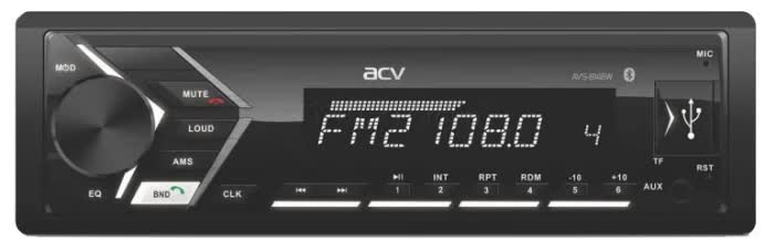 Автомагнитола ACV AVS-814BW 1din/белая/Bluetooth/USB/AUX/SD/FM/4*50