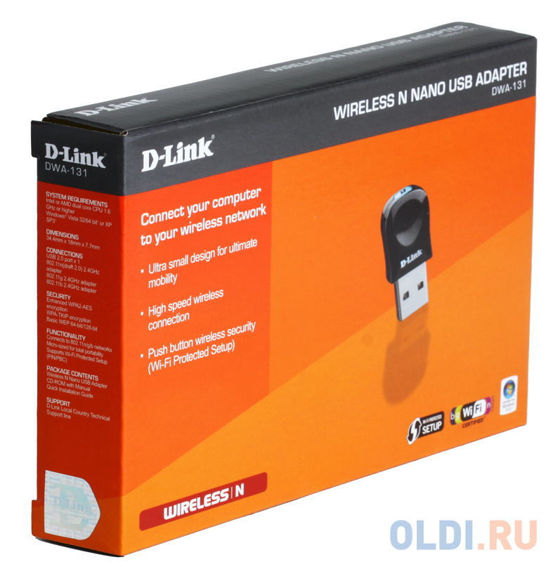 Адаптер D-Link DWA-131/E1A Беспроводной USB-адаптер N300 в Москвe