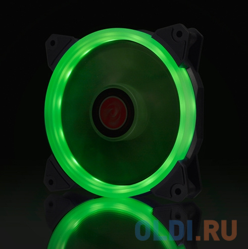 IRIS 12 GREEN 0R400042(Singel LED fan, 1pcs/pack), 12025 LED PWM fan, O-type LED brings visible color &amp; brightness, Anti-vibration rubber pads